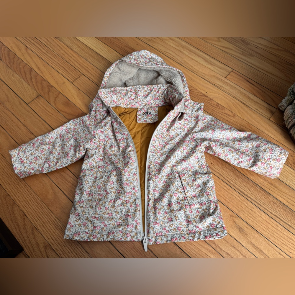 Zara Floral Raincoat with Hood
